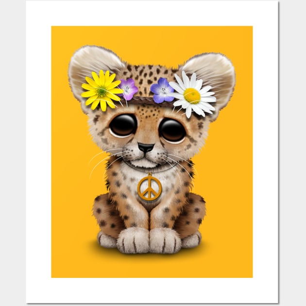 Cute Hippie Leopard Cub Wall Art by jeffbartels